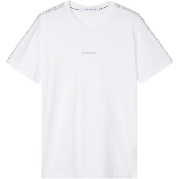 Image of Calvin Klein Jeans Jacquard Tape T Shirt - Bright White