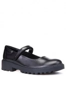 Image of Geox Casey Leather Mary Jane School Shoes - Black, Size 5 Older