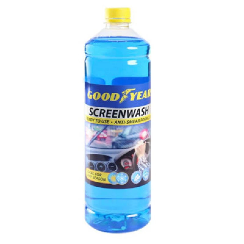 Image of Goodyear Screenwash All Season Transparent Bottle Antifreeze Windscreen 1 Litre
