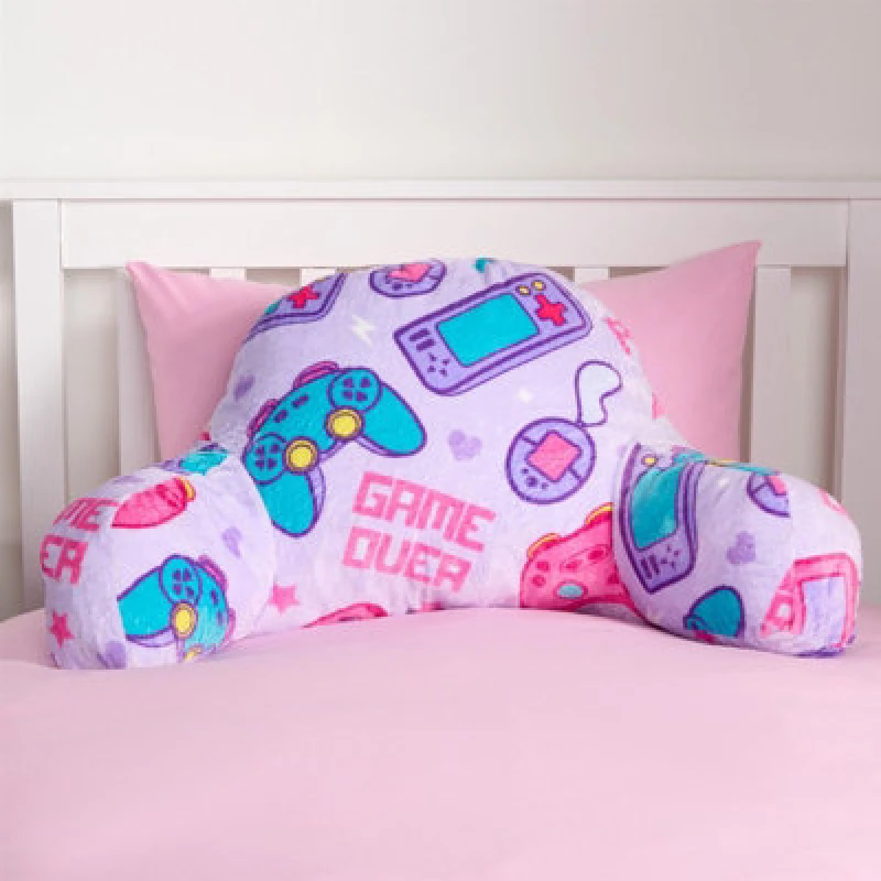 Image of OHS OHS Kids Gaming Cushion Bed Pillow Reading Gamer Support Arms Lumbar Chair in Lilac Lilac One Size Unisex 5027434187416
