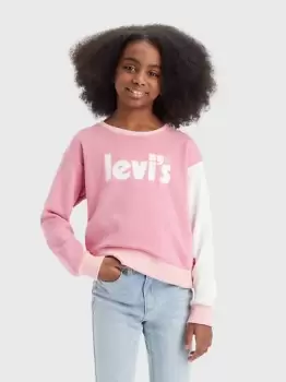 Image of Teenager Meet and Greet Colorblocked Crewneck - Pink / Wild Rose