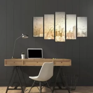 Image of 5ABSMDF-29 Multicolor Decorative MDF Painting (5 Pieces)