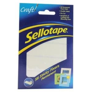 Image of Sellotape Sticky Fixers Double-sided 12x25mm 56 Pads Ref 1445423 Pack