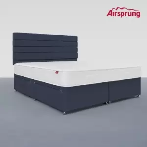 Image of Airsprung Super King 4 Drawer Divan Bed with Comfort Mattress - Midnight Blue