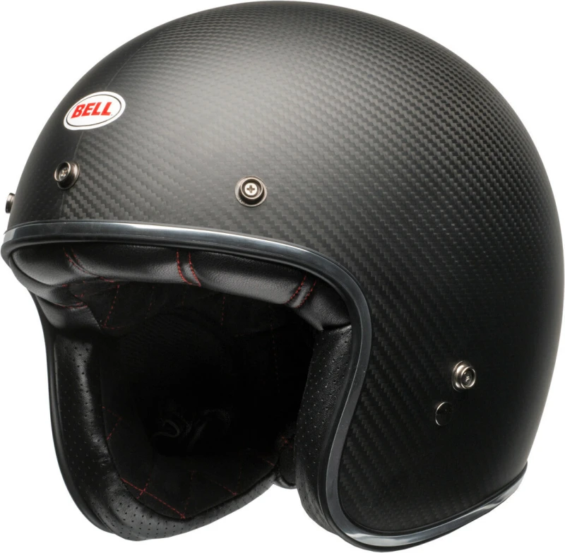 Image of Bell Custom 500 Carbon Solid Matte Black Jet Helmet Size L