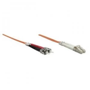 Image of Intellinet Fibre Optic Patch Cable Duplex Multimode LC/ST 50/125 m OM2 1m LSZH Orange Fiber Lifetime Warranty