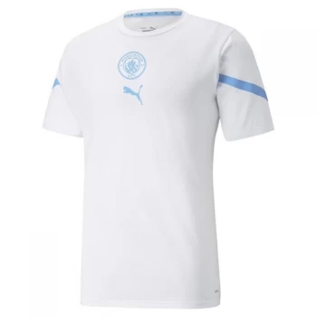 Image of Puma Manchester City Pre Match Shirt 2021 2022 Mens - White/Blue