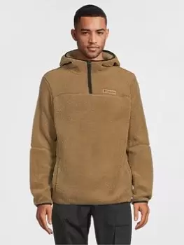 Image of Columbia Rugged Ridge III Sherpa Pullover Half Zip Hoodie - Tan Size M Men