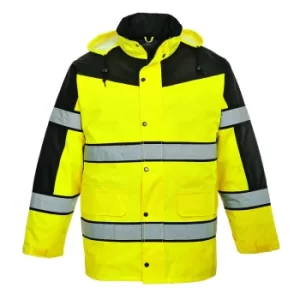Image of Oxford Weave 300D Class 3 Two Tone Hi Vis Jacket Yellow 3XL