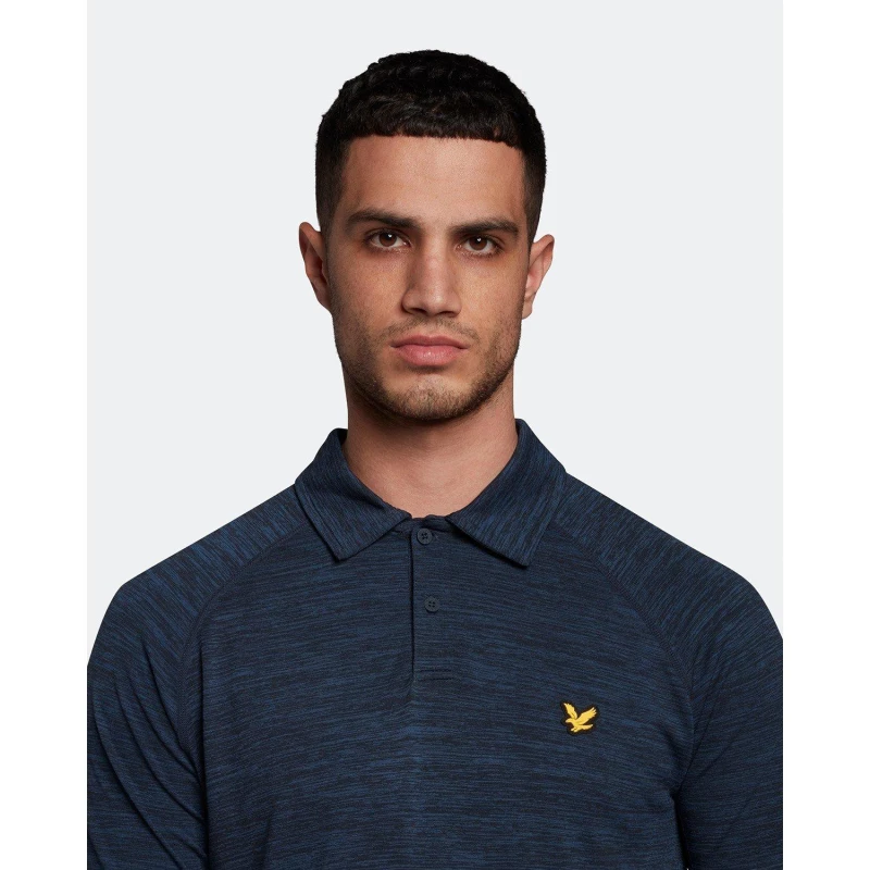 Image of Lyle and Scott Seamless Short Sleeve Polo Shirt Dark Navy Marl male XS/S