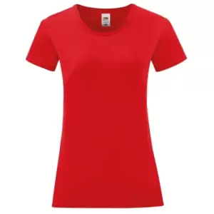 Image of Fruit of the Loom Womens/Ladies Iconic 150 T-Shirt (S) (Red)