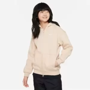 Image of Nike Sportswear Full-Zip Hoodie Junior Girls - Beige