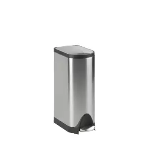 Image of BUTTERFLY waste collector with pedal, capacity 30 l, stainless steel, matt finish