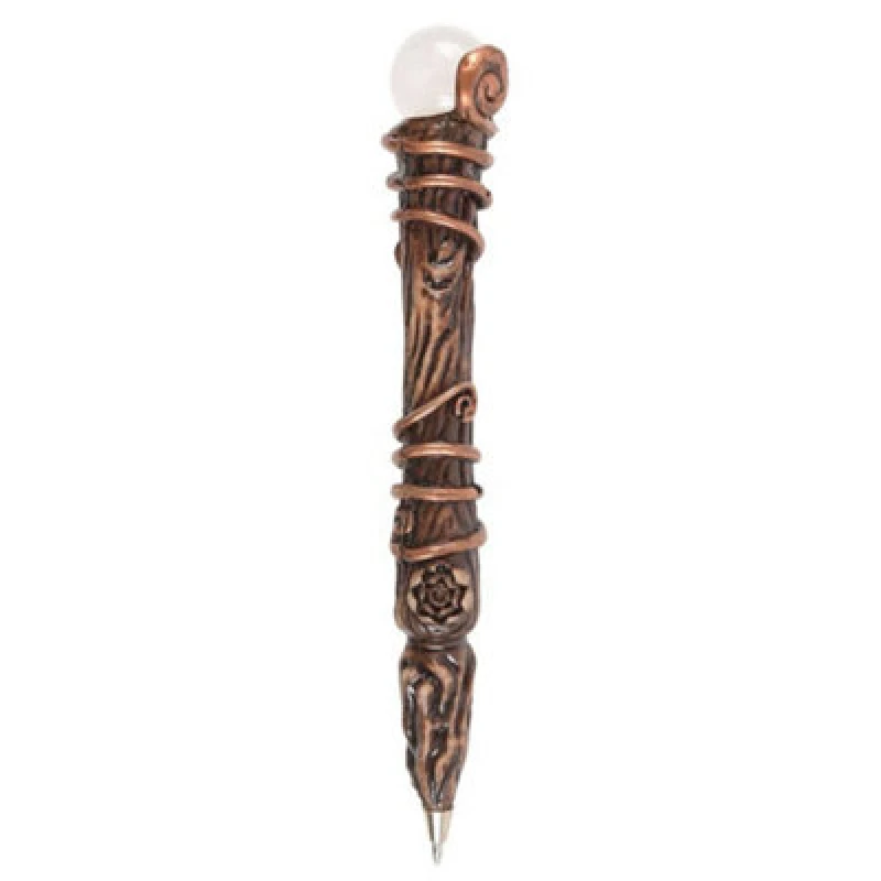 Image of Something Different Something Different Energy Clearing Aura Crystal Quartz Wand Pen in Brown Brown One Size Unisex 5063693944865