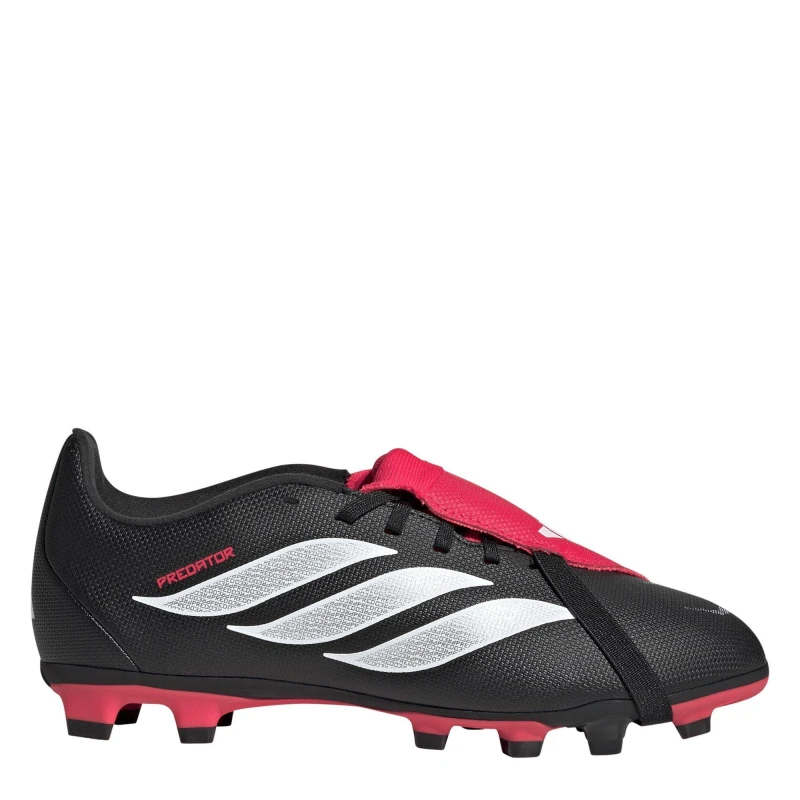 Image of adidas Kids adidas Predator Fold-Over Tongue Club Firm Ground Football Boots Black/Red male 4 (36.5)
