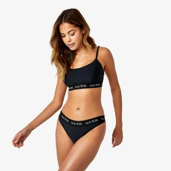Image of Jack Wills Eco Classic Taped Scoop Bikini Top - Black