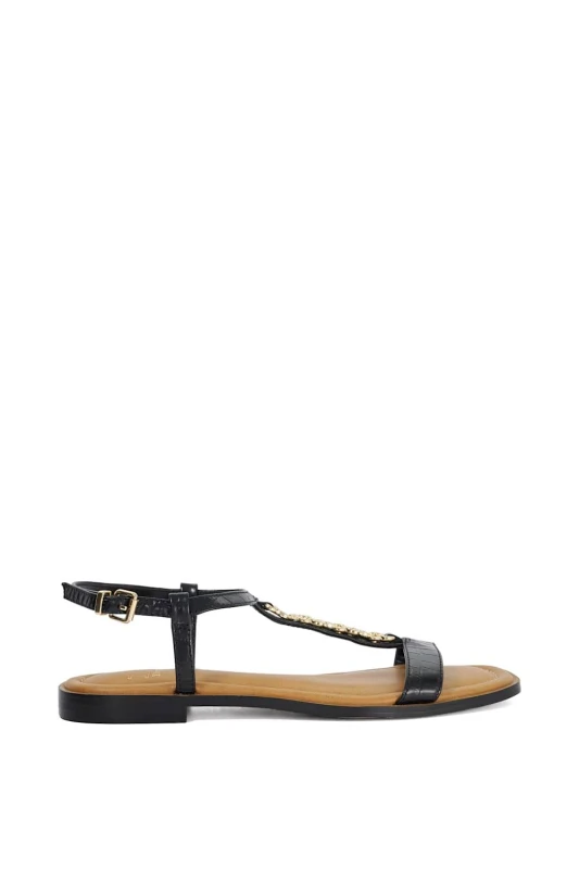 Image of Dune London Womens 'Lollipops' Leather Sandals in Black Size: 4 Black Female 4