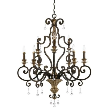 Image of Elstead - Marquette - 9 Light Chandelier Antique Bronze Finish, E14