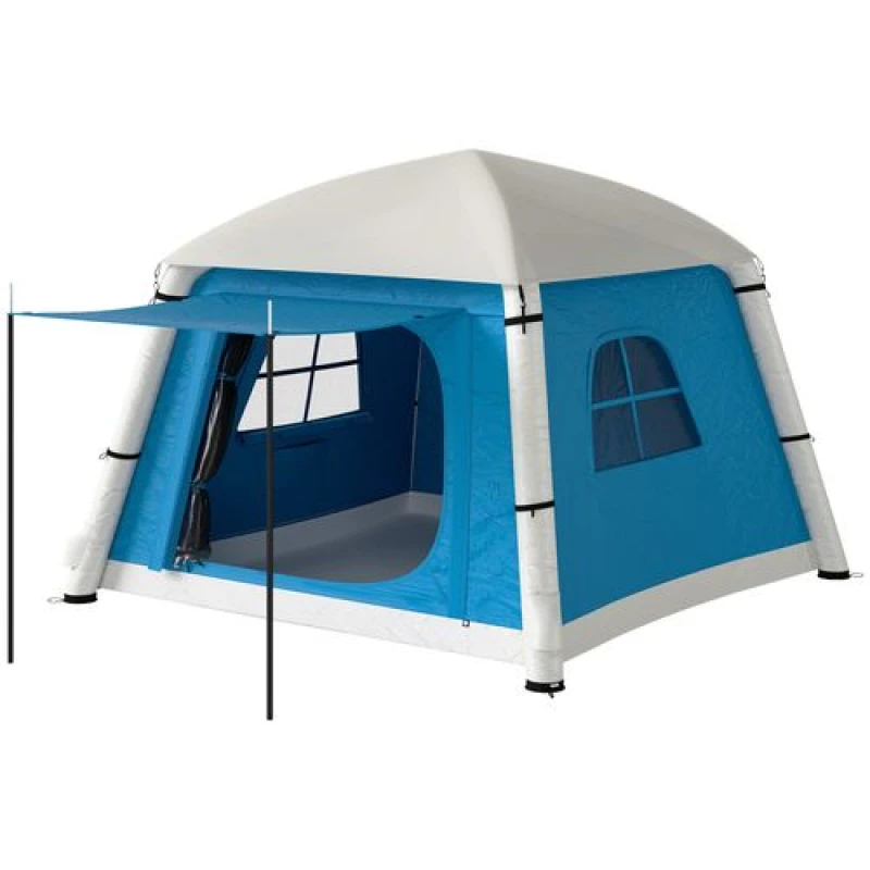 Image of Outsunny Outsunny Inflatable Camping Tent, Easy Setup 2 Man Tent - Blue