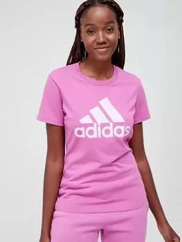 Image of adidas Essentials Big Logo Tee - Lilac Size XL, Women