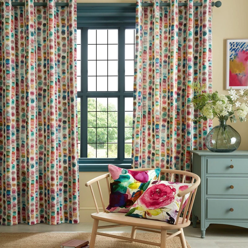 Image of Bluebellgray Tobermory Eyelet Curtains, 229 x 229cm, Multicolour