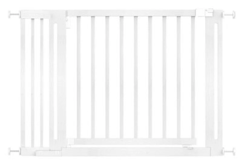 Image of Safetots Wooden Elegance Gate, White, 115Cm - 123Cm, Pressure Fit Safety Gate, 73Cm Extra Wide Doorway, Easy Installation