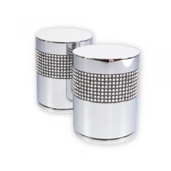 Image of LocksOnline Crystal Detail Black Banded Cylindrical Mortice Door Knob Set with Swarosvki Elements