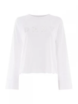 Image of DKNY Iridescent logo sweat top White