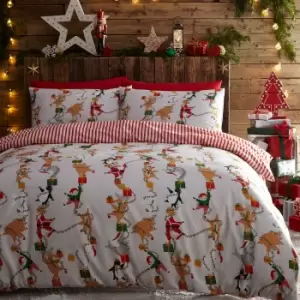 Image of Furn. Santas Workshop Duvet Cover and Pillowcase Set White