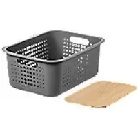 Image of SmartStore Storage Basket Plastic Grey 28 (W) x 37 (D) x 18 (H) cm