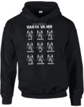 Image of Star Wars Many Faces Of Darth Vader Pullover Hoodie - Black - M