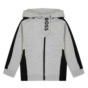 Image of Boss Boys Logo Zip Hoodie - Grey
