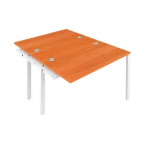 Image of Jemini 2 Person Extension Bench Desk 1200x1600x730mm Beech/White KF808602