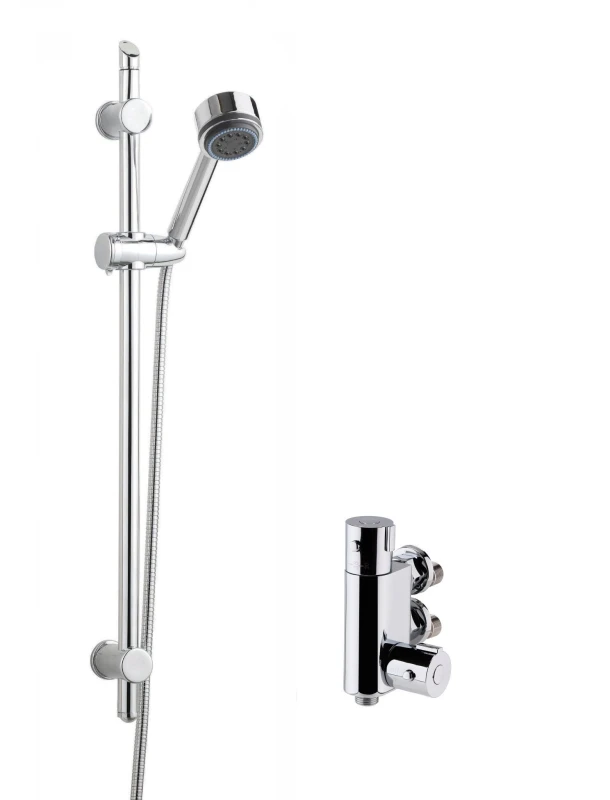 Image of Balterley Thermostatic Vertical Bar ShowerValve Multifunction Handset Slide Rail Silver unisex