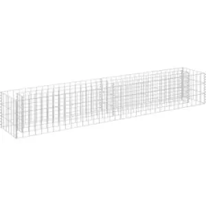 Image of Gabion Raised Bed Galvanised Steel 180x30x30cm Vidaxl Silver