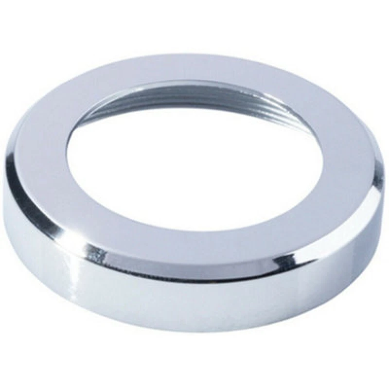 Image of Loops PAIR Screw On Round Rose Cover Plates 50mm Diameter 10mm Depth Chrome Multi