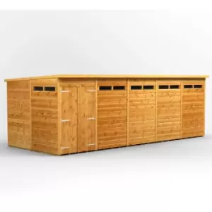 Image of Power Sheds - 20x8 Power Pent Double Door Security Shed - Brown