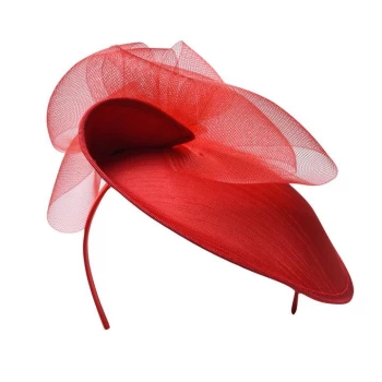 Image of Biba Fold Over Detail Saucer Fascinator - Red