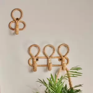 Image of Nkuku Abiyan Bamboo and Iron Triple Hook - Natural