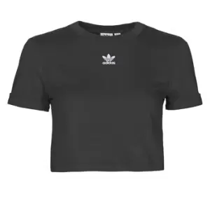 Image of adidas CROP TOP womens T shirt in Black - Sizes UK 8,UK 10,UK 12,UK 14,UK 16,UK M