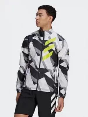 Image of adidas Terrex Parley Agravic Wind.rdy Windbreaker, Grey, Size L, Men