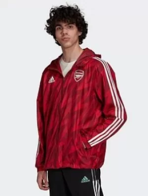 Image of adidas Arsenal Windbreaker, Maroon, Size S, Men