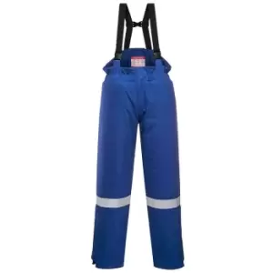 Image of Biz Flame Mens Flame Resistant Antistatic Winter Bib and Brace Royal Blue 2XL