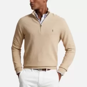 Image of Polo Ralph Lauren Cotton-Pique Half-Zip Jumper - XXL