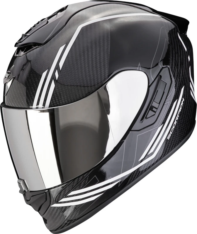 Image of Scorpion EXO-1400 Evo 2 Carbon Air Reika Black-White Full Face Helmet Size 2XL