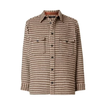 Image of AllSaints Tierra Long Sleeve Shirt - ECRU/BROWN