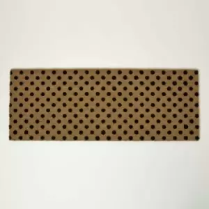 Image of Homescapes - Spotted Coir Double Door Mat Runner 120 x 45cm - Black & Brown