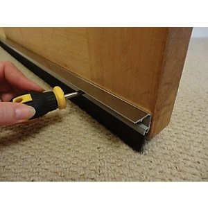 Image of Wickes Concealed Fixing Door Brush Draught Exlcuder Chrome Effect 838mm