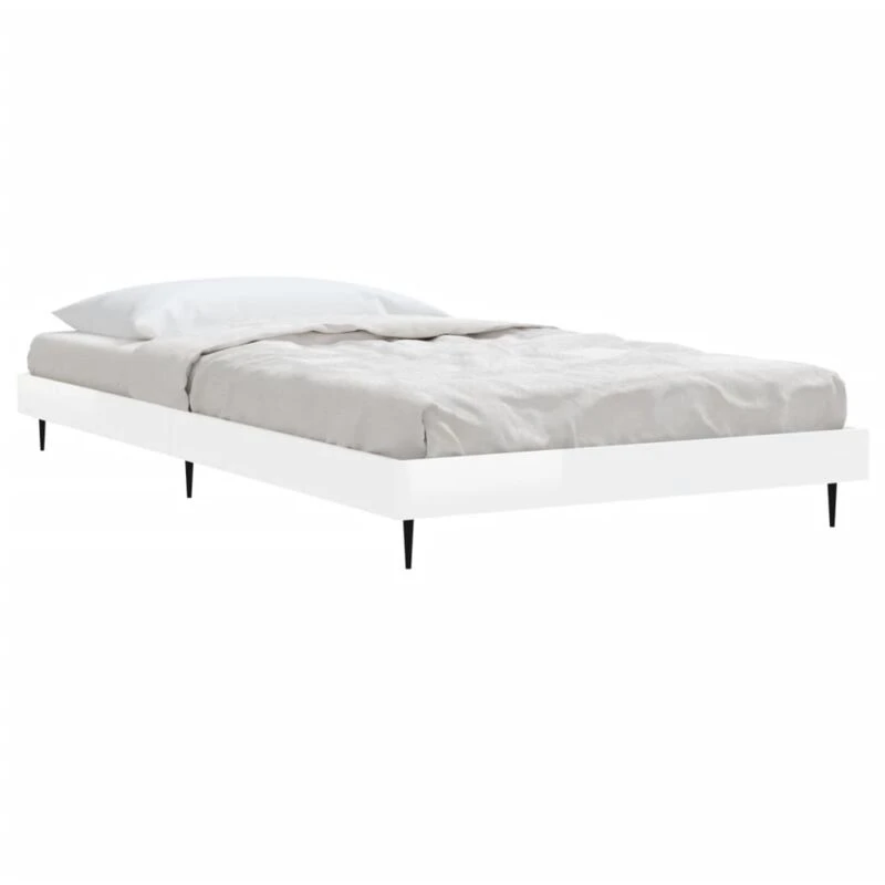 Image of VIDAXL Bed Frame without Mattress High Gloss White 90x190cm Single Vidaxl 8720845797881