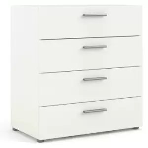 Image of Pepe Chest of 4 Drawers in White Woodgrain - Ash White